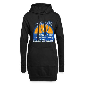 I Need To Be Seahabilitated East Beach Summer - Hoodie-Kleid - Schwarz - Vorne