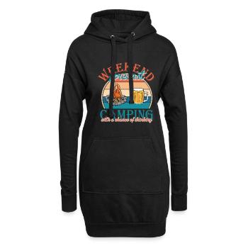 Camping Camper Outdoor Sommer Design - Hoodie-Kleid - Schwarz - Vorne