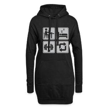 Bodybuilder Kraftsport Fitness Motiv - Hoodie-Kleid - Schwarz - Vorne