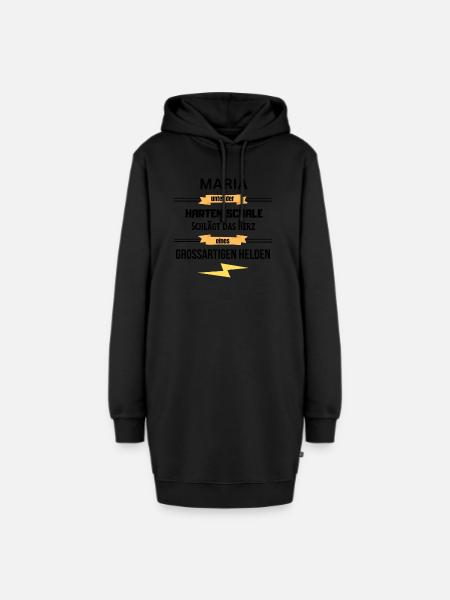 Maria unter harte Schale eines Großartigen Helden - Hoodie-Kleid - Schwarz