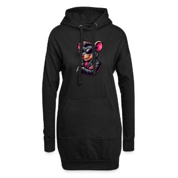 Coole Maus Ratte 50er 60er Lederjacke Sonnenbrille - Hoodie-Kleid - Schwarz - Vorne
