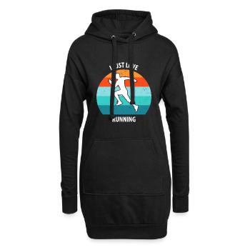 Joggen - Hoodie-Kleid - Schwarz - Vorne