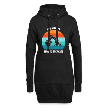 Bagger Baggerfahrer Baggerwagen - Hoodie-Kleid - Schwarz - Vorne