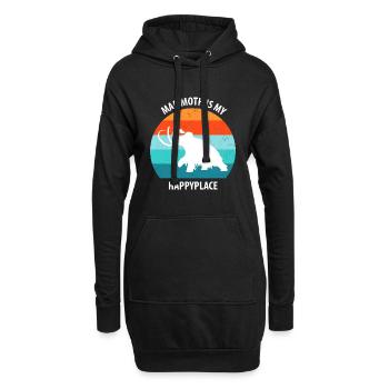 Drôle de mammouth de l’âge de pierre de l’âge de glace Design préhistorique - Sweat-shirt à capuche long Femme - noir - Devant