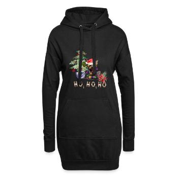 Weihnachtshund Yorkshire Terrier - Hoodie-Kleid - Schwarz - Vorne