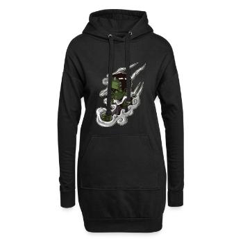 Vaping Monster Illustration | Vape d'horreur - Sweat-shirt à capuche long Femme - noir - Devant