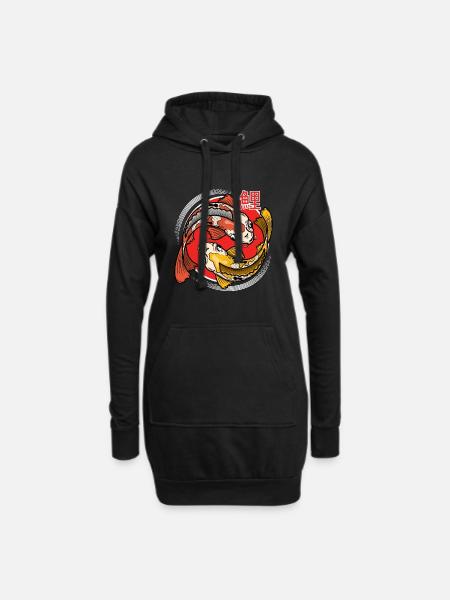 Koi Circle - Hoodie Dress - black