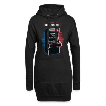 Arcade Spielhalle Spielautomat Gamer Gaming - Hoodie-Kleid - Schwarz - Vorne