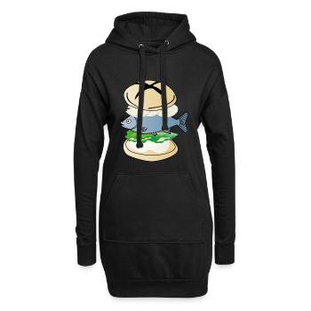 Collecte de cadeaux de North Fish Bun - Sweat-shirt à capuche long Femme - noir - Devant
