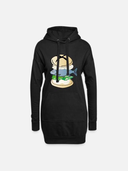Norden Fischbrötchen Geschenk Brathering - Hoodie-Kleid - Schwarz