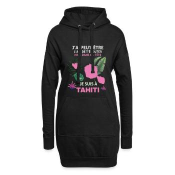 Tahiti Je T'Aime Cadeau Homme Ou Femme - Sweat-shirt à capuche long Femme - noir - Devant