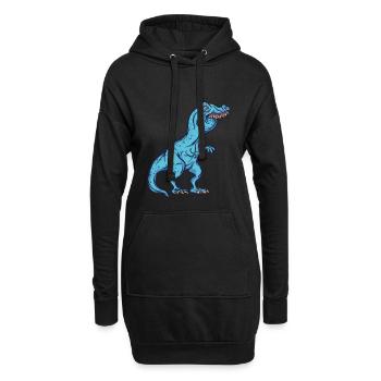 Tyrannosaurus Rex Überbiss Hasenzähne Witzig - Hoodie-Kleid - Schwarz - Vorne