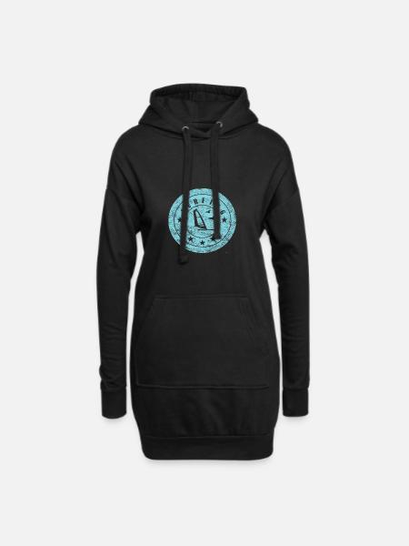 planche à voile - Sweat-shirt à capuche long Femme - noir