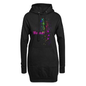 Helau, Konfetti, karneval, Sterne - Hoodie-Kleid - Schwarz - Vorne