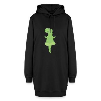 Dino - Hoodie-Kleid - Schwarz - Vorne - AI Model Female 172 light (172cm)