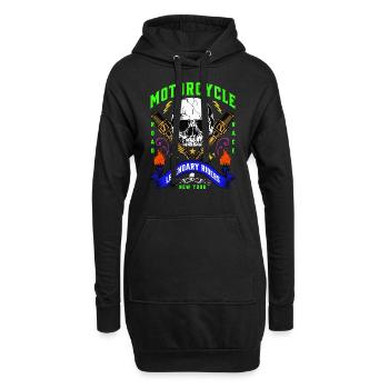 MOTORCYCLE NEWYORK - Sweat-shirt à capuche long Femme - noir - Devant