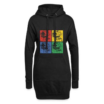 Piano Pop-Art - Sweat-shirt à capuche long Femme - noir - Devant