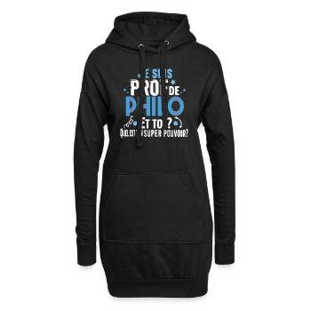 Philo Philosophie Prof Professeur Collège Lycée - Sweat-shirt à capuche long Femme - noir - Devant