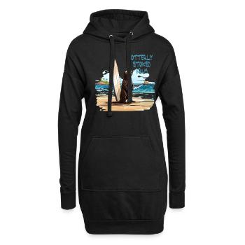 841 Surfing Otter Otterly Stoked Otter 841 - Hoodie-Kleid - Schwarz - Vorne
