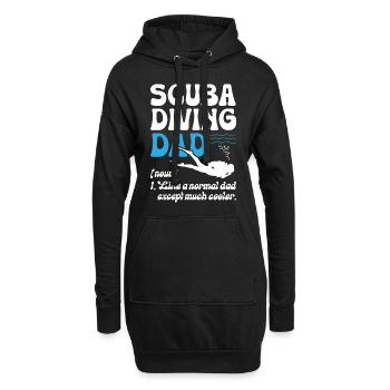 Scuba Diving Dad - Hoodie-Kleid - Schwarz - Vorne