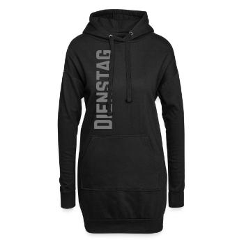 Dienstag Wochentag als Text - Hoodie-Kleid - Schwarz - Vorne