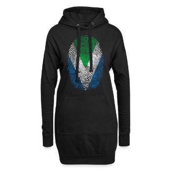 Fingerabdruck Vegan Veganer Fingerprint Geschenk - Hoodie-Kleid - Schwarz - Vorne