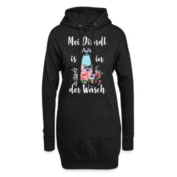 Mon Dirndl est dans la lessive - Sweat-shirt à capuche long Femme - noir - Devant