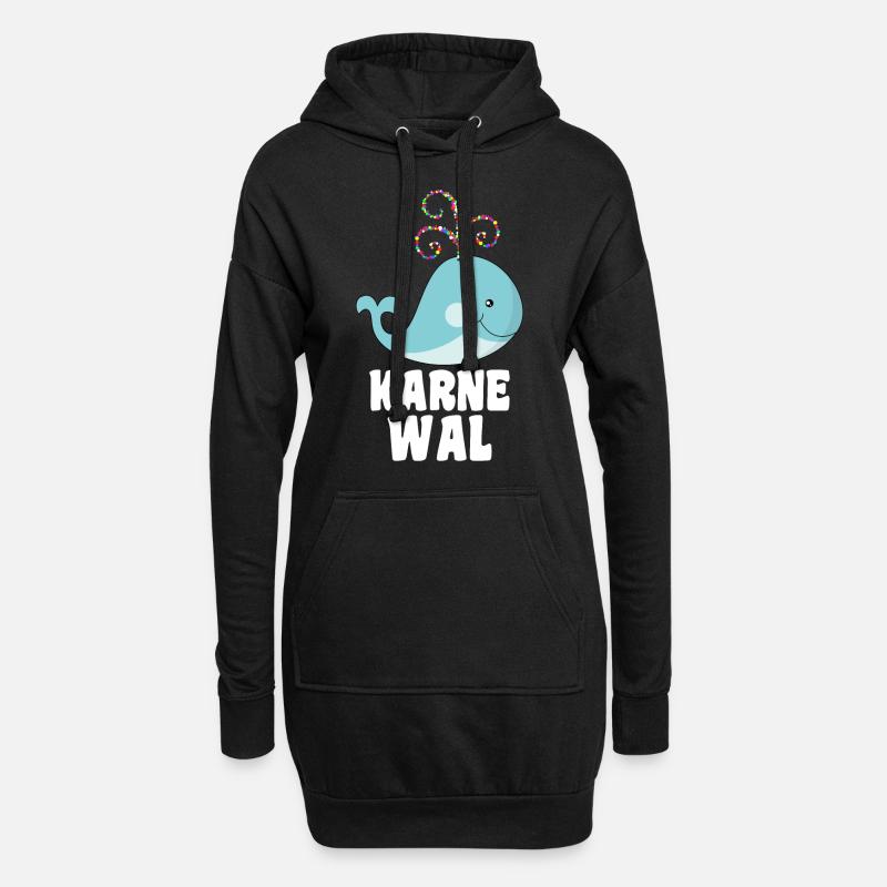 Karne Wal Karneval - Hoodie-Kleid - Schwarz
