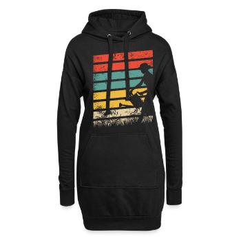 Gartenarbeit Retro Rasenmähen Gärtner Schrebergart - Hoodie-Kleid - Schwarz - Vorne