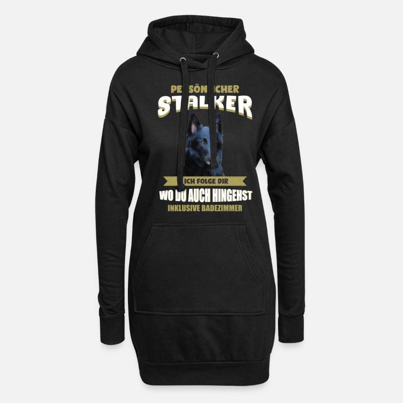 Groenendael Hund - Groenendael - Hoodie-Kleid - Schwarz