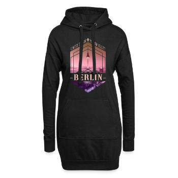 Berlin Deutschland Stadt Skyline Heimat Liebe - Hoodie-Kleid - Schwarz - Vorne