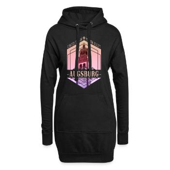 Augsburg Deutschland Stadt Skyline Heimat Liebe - Hoodie-Kleid - Schwarz - Vorne