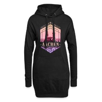 Aachen Deutschland Stadt Skyline Heimat Liebe - Hoodie-Kleid - Schwarz - Vorne