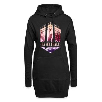 Basketball Basketballspieler Dunking Sport Spieler - Hoodie-Kleid - Schwarz - Vorne