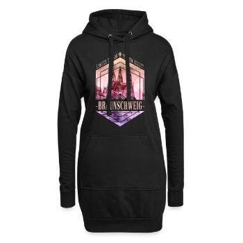 Braunschweig Deutschland Stadt Skyline Heimat - Hoodie-Kleid - Schwarz - Vorne