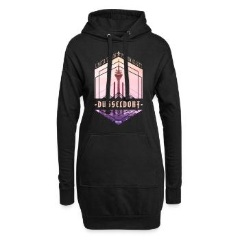 Düsseldorf Allemagne City Skyline Home Love - Sweat-shirt à capuche long Femme - noir - Devant