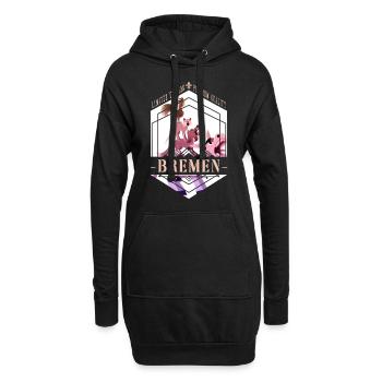 Brême Allemagne City Skyline Vintage Retro - Sweat-shirt à capuche long Femme - noir - Devant