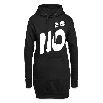Nö, ich muss garnix - Typografie - Spruch - Hoodie-Kleid - Schwarz - Vorne