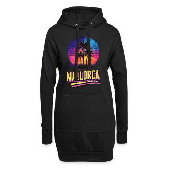 Majorque Espagne Île d’été Palmiers Beach Party - Sweat-shirt à capuche long Femme - noir - Devant