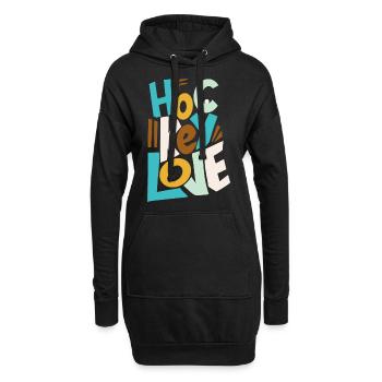 Hockey amour Fille de hockey sur gazon - Sweat-shirt à capuche long Femme - noir - Devant