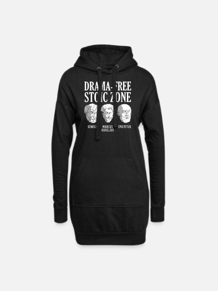 Drama-Free Stoic Zone Stoizismus Philosophie - Hoodie-Kleid - Schwarz
