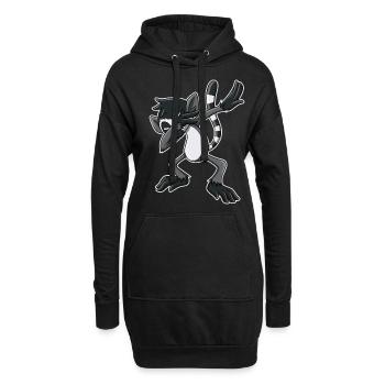 Lémurien Dabbing - Sweat-shirt à capuche long Femme - noir - Devant