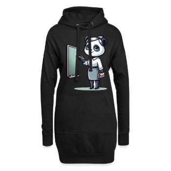 Cute Panda Teacher - Hoodie-Kleid - Schwarz - Vorne