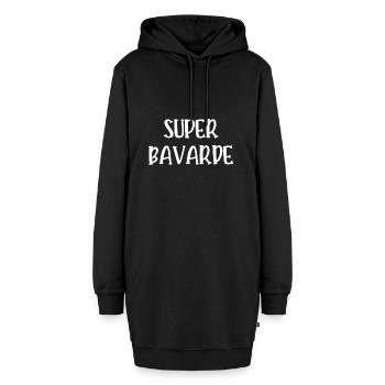 super bavarde - Sweat-shirt à capuche long Femme - noir - Devant
