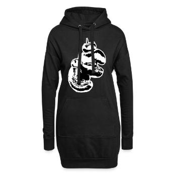 Boxe gants vintage boxe boxe match - Sweat-shirt à capuche long Femme - noir - Devant
