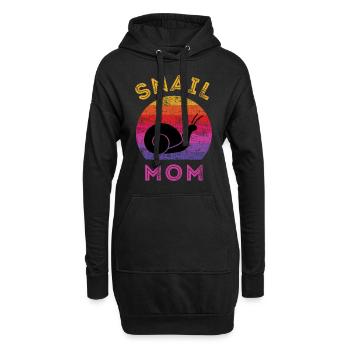Schnecke Mama, Schnecke Mama, Vintage Retro Sonnenuntergang - Hoodie-Kleid - Schwarz - Vorne