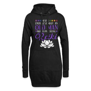 Reiki Meister - Hoodie-Kleid - Schwarz - Vorne