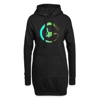 Fallschirmsprung Skydive - Hoodie-Kleid - Schwarz - Vorne