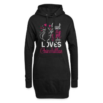 Chinchillas Tierliebhaber Lieblingstier - Hoodie-Kleid - Schwarz - Vorne