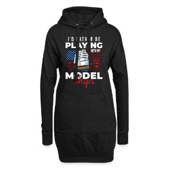 Navire Miniature Voilier Rc Bateau - Sweat-shirt à capuche long Femme - noir - Devant
